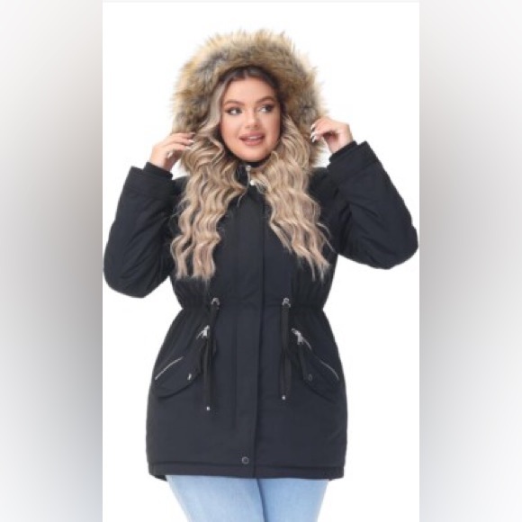 ✨Royal Matrix Black Fur Lined Coat Size 12 - Picture 2 of 16